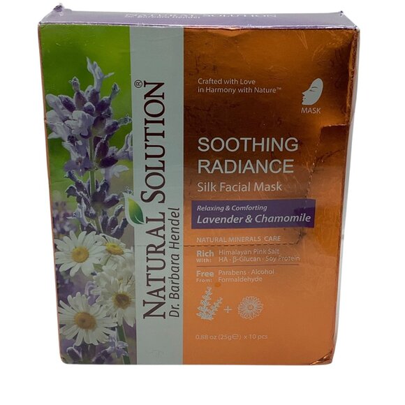 Natural Solution Lavender Chamomile Soothing Radiance Silk Facial Masks 10 Pack - Picture 1 of 6